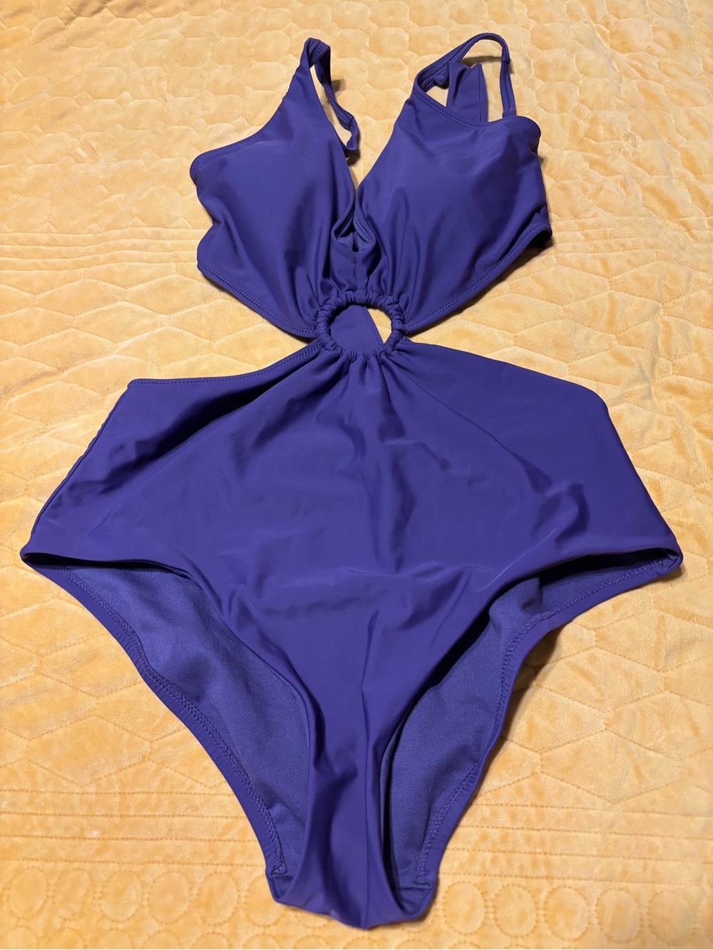 Bar III Purple Girl's M Cutout One-Piece Swimsuit